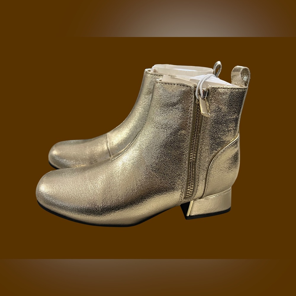 I. Miller Metallic Gold Ankle Boots – Girls Size 13 Perfect for the Holidays NEW